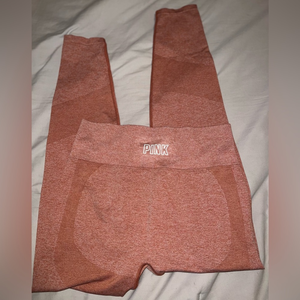 PINK Victoria's Secret Orange Leggings Soft Knit Comfort